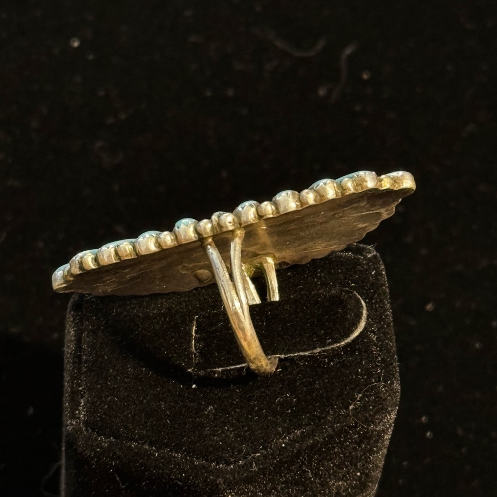 Vintage Native American Turquoise Sterling Silver Ring Size 6 (6) - Picture 5 of 5